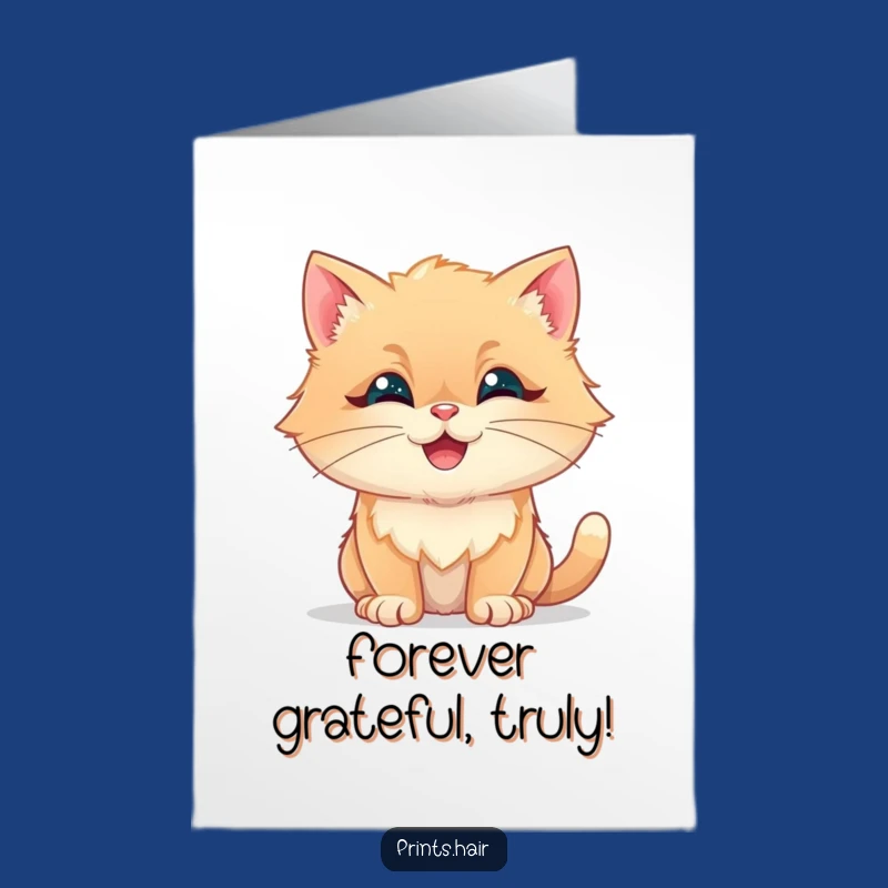 Funny Free Printable Thank You Card: Fluffy Fur Gratitude - Download