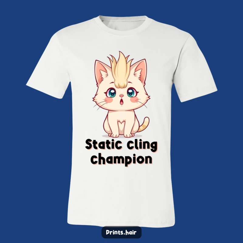Funny T-Shirt: Shocked Cat With Giant Hair, A Hilarious Outfit For Any Occasion